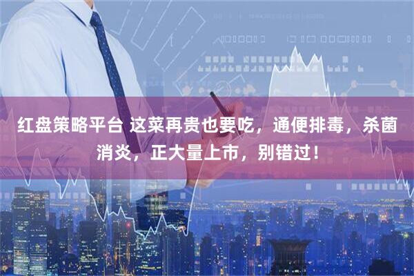 红盘策略平台 这菜再贵也要吃，通便排毒，杀菌消炎，正大量上市，别错过！
