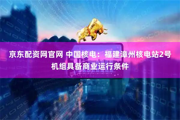 京东配资网官网 中国核电：福建漳州核电站2号机组具备商业运行条件