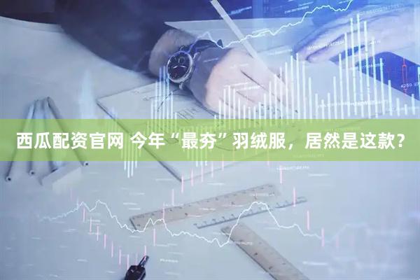 西瓜配资官网 今年“最夯”羽绒服，居然是这款？
